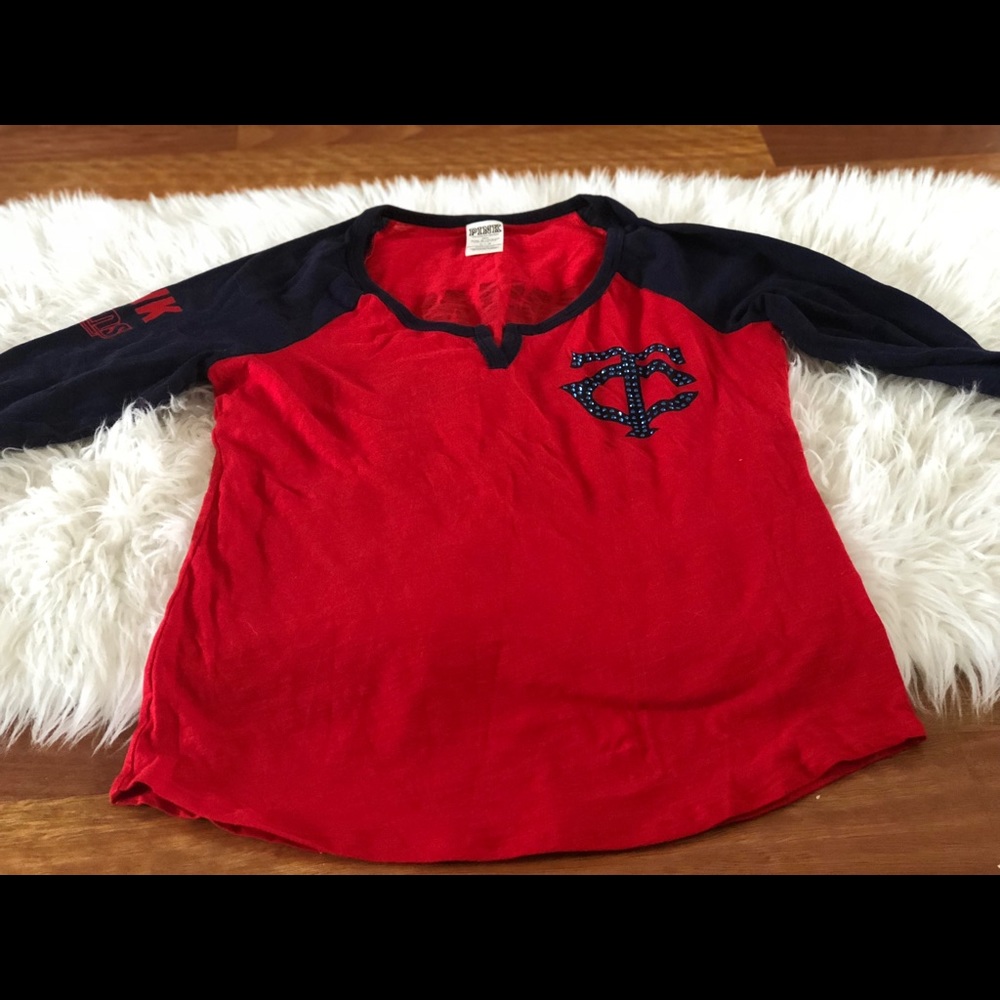 Victoria’s Secret pink MN Twins V-neck